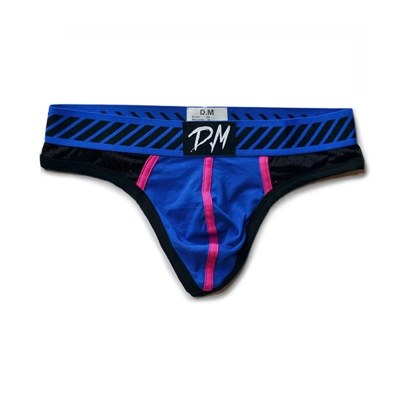 Blue + Pink DM Gay Men's Neon Thong - pridevoyageshop.com - gay men’s underwear and swimwear