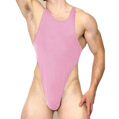 a hot gay man in pink Power Sports Shaping Thong Bodysuit - Men's Singlets, Bodysuits, Rompers & Jumpsuits - pridevoyageshop.com