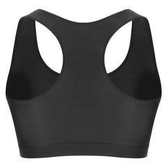 black Men's Glossy Sports Crop Top | Gay Crop Tops & Sports Wear - pridevoyageshop.com - gay crop tops, gay casual clothes and gay clothes store