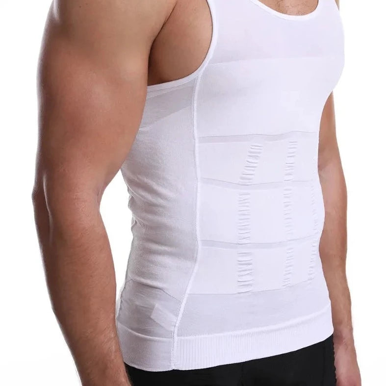 white Men's Tank Top Shaper - pridevoyageshop.com - gay men’s underwear and swimwear