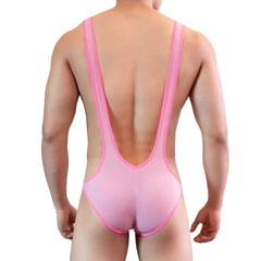 sexy gay man in pink Gay Singlet and Bodysuit | Gay Men's X Cross Singlet - Men's Singlets, Bodysuits, Leotard & Unitard - pridevoyageshop.com