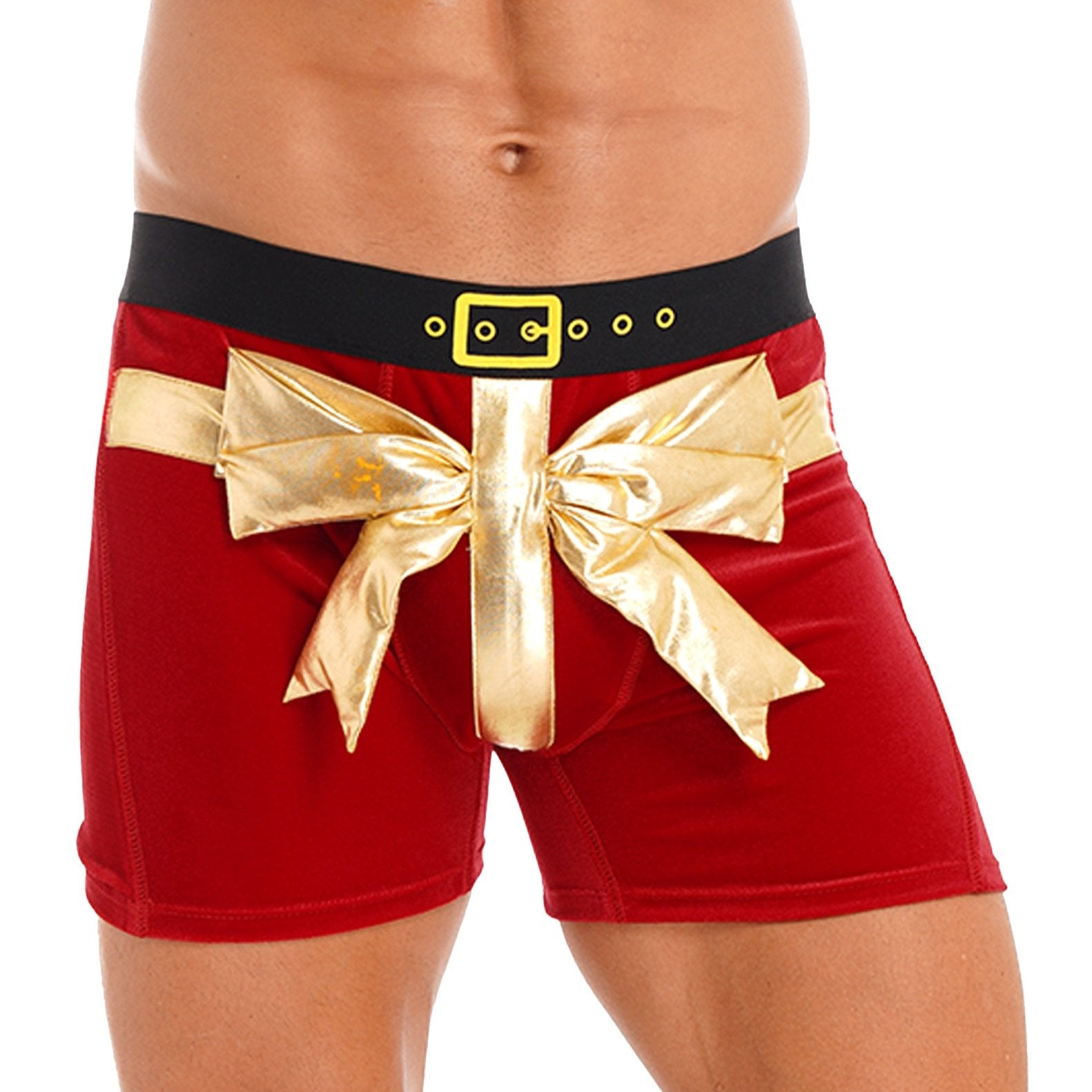 a hot man in Santa’s Surprise Christmas Boxers - pridevoyageshop.com - gay costumes, men role play outfits, gay party costumes and gay rave outfits