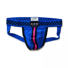 blue DM Men's Racing Stripe Jockstrap - pridevoyageshop.com - gay men’s underwear and swimwear