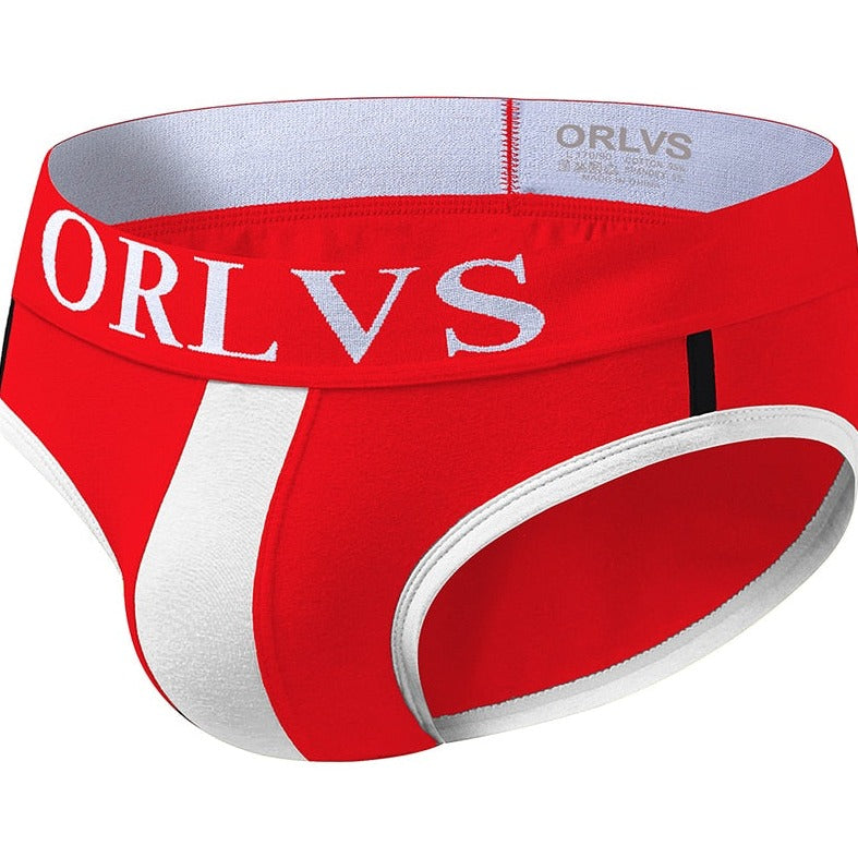 Red ORLVS Classic Modal U Convex Pouch Men's Brief Underwear - pridevoyageshop.com - gay men’s underwear and swimwear