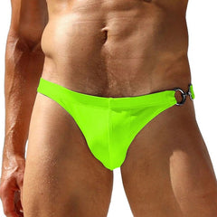 sexy gay man in Fluorescent Green Gay Swimwear | Gay Men's Clipper Swim Briefs- pridevoyageshop.com - gay men’s underwear and swimwear