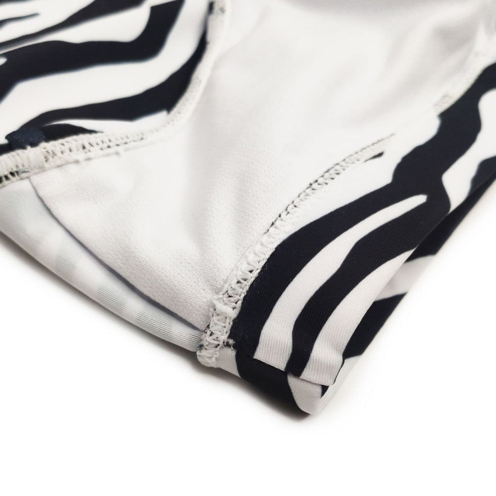 details of Gay Swimwear | Zebra Striped Swim Briefs- pridevoyageshop.com - gay men’s underwear and swimwear