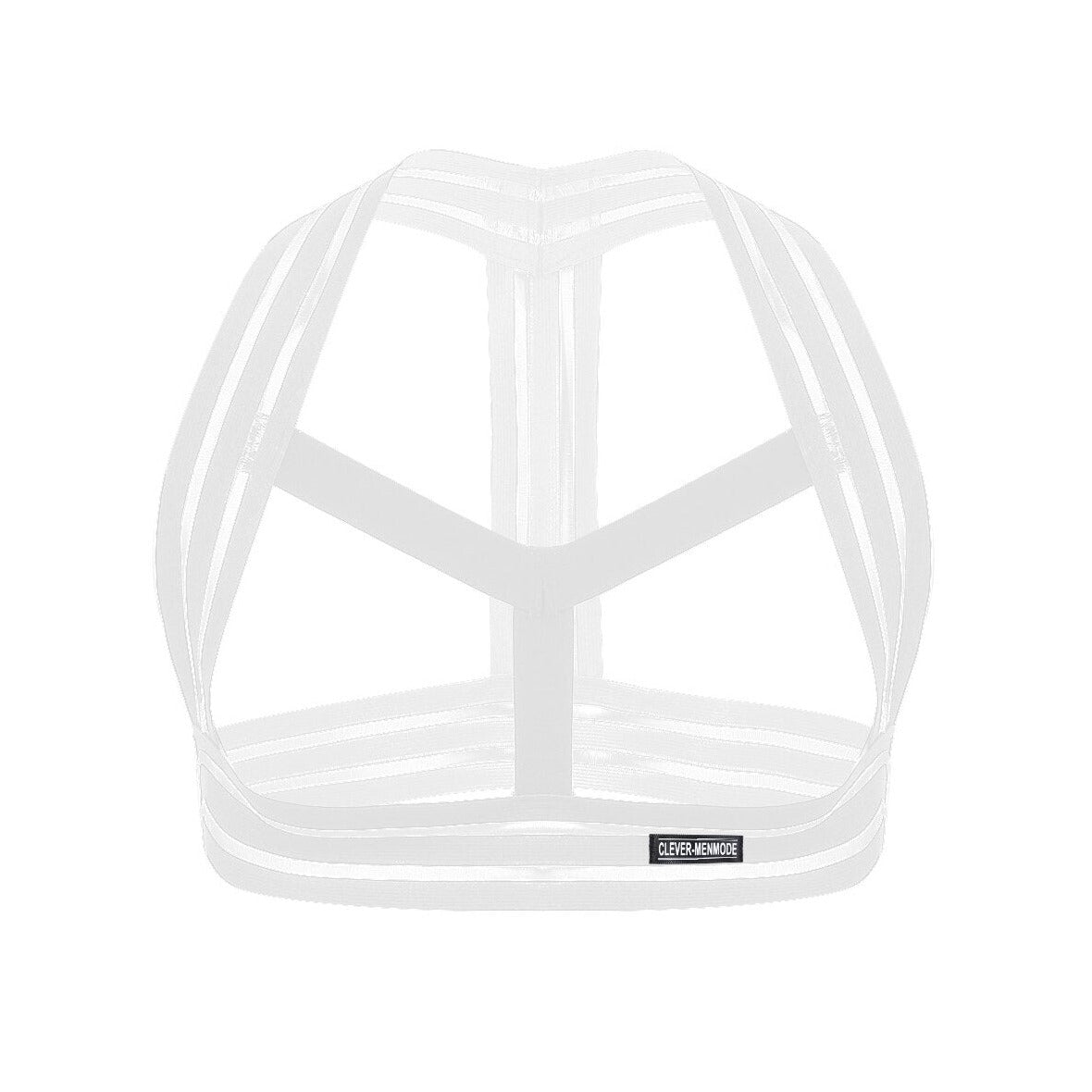 White Multi-Strap Elastic Chest Harness: Sexy Clubwear for Men- pridevoyageshop.com - gay men’s harness, lingerie and fetish wear