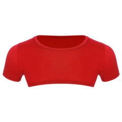 red Men's Casual Solid Crop Tops | Gay Crop Tops & Club Wear - pridevoyageshop.com - gay crop tops, gay casual clothes and gay clothes store
