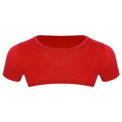 red Men's Casual Solid Crop Tops | Gay Crop Tops & Club Wear - pridevoyageshop.com - gay crop tops, gay casual clothes and gay clothes store