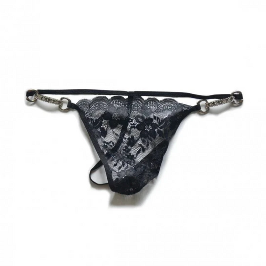 black Floral Shadow Lace Men’s Thongs - pridevoyageshop.com - gay men’s thongs, boxers, briefs and jockstraps