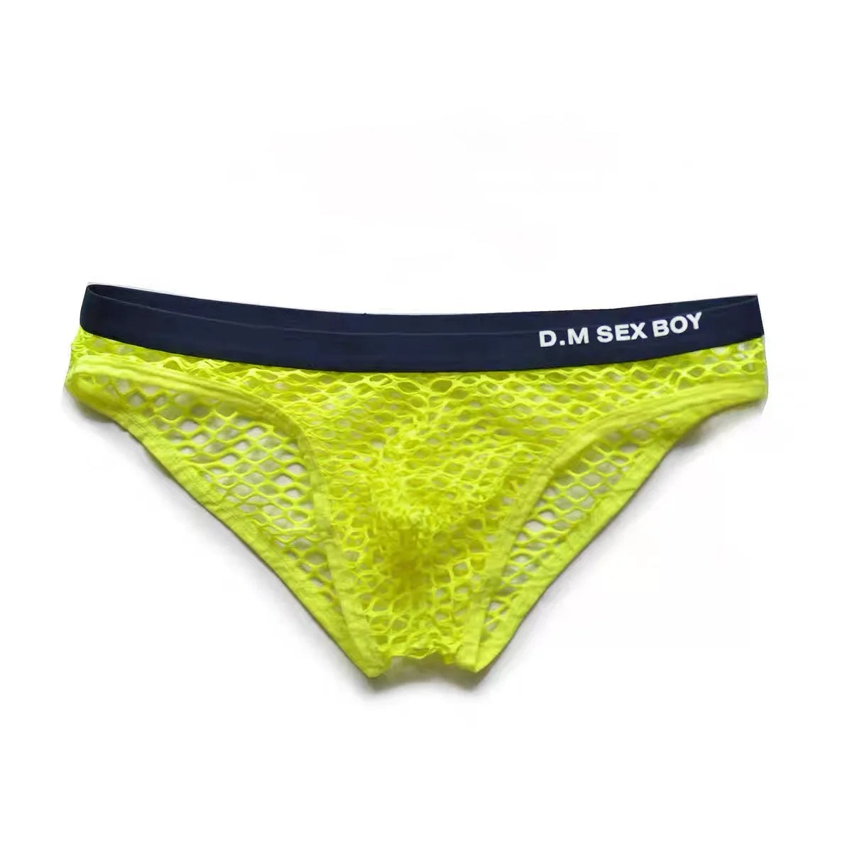 neon yellow DM Sexy Boy Fishnet Briefs - pridevoyageshop.com - gay men’s underwear and swimwear