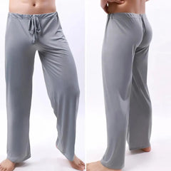 gray Men's Drawstring Silky Bell Bottom Sweats & Yoga Pants - pridevoyageshop.com - gay men’s underwear and swimwear