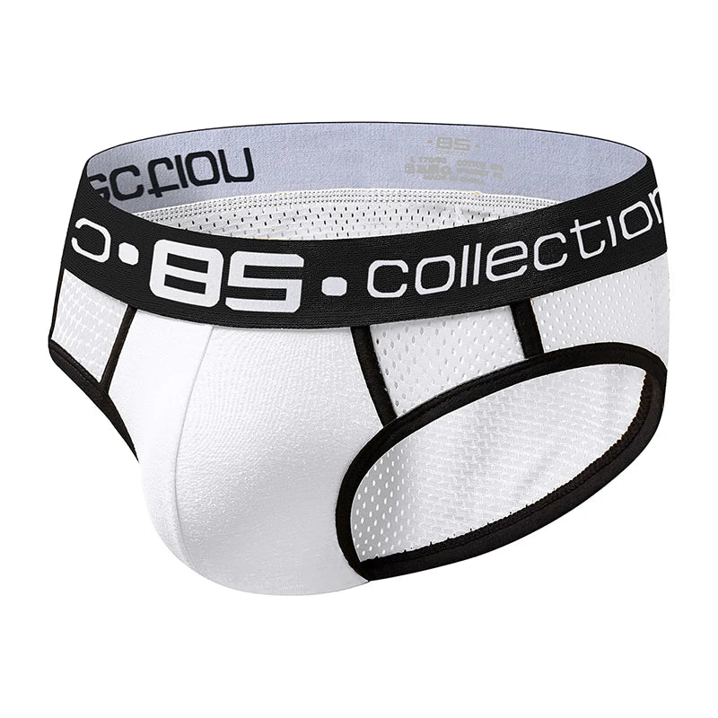 white Men's 85 Collection Mesh Briefs - pridevoyageshop.com - gay men’s underwear and swimwear
