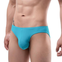 sexy gay man in blue Men's Ice Silk Hung Briefs | Gay Men Underwear- pridevoyageshop.com - gay men’s underwear and swimwear