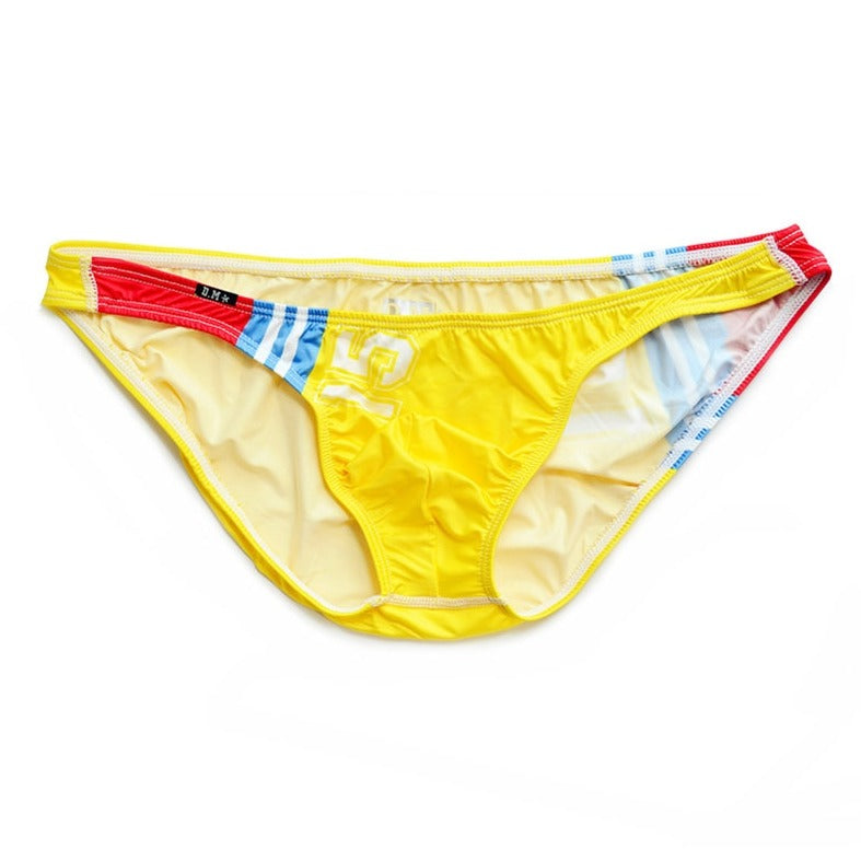 yellow Gay Swimwear | DM 15 Skinny Ice Silk Swim Briefs- pridevoyageshop.com - gay men’s underwear and swimwear