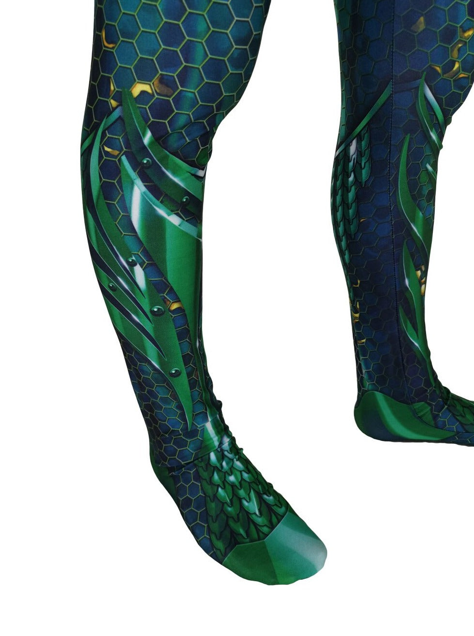 foot details of SuperHero Bodysuit: Aquaman Costume for Erotic Gay Cosplay- pridevoyageshop.com - gay men’s harness, lingerie and fetish wear
