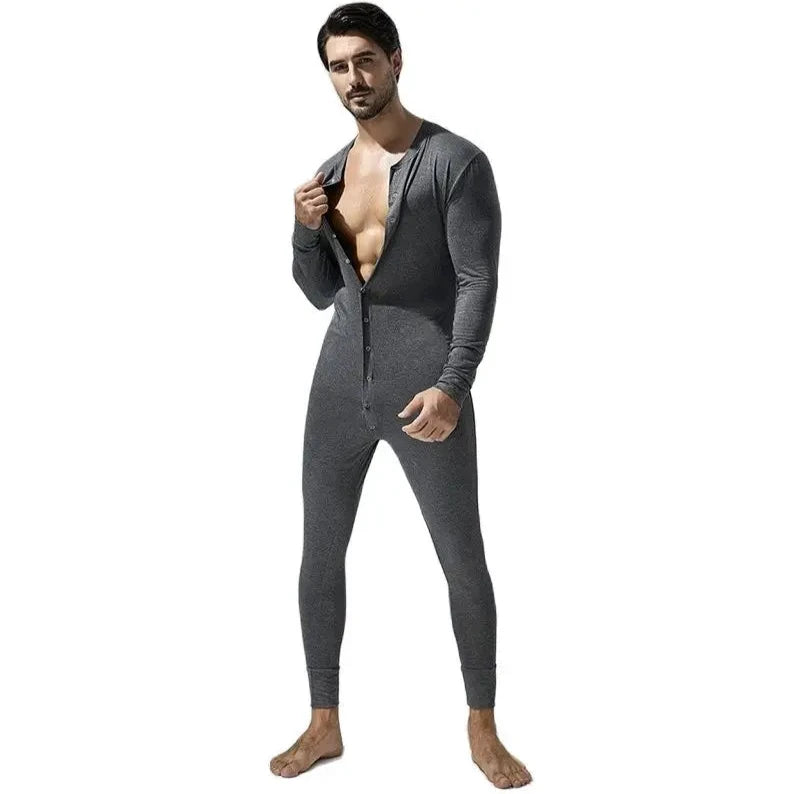 a hot daddy in gray Yes, Daddy Men Onesie Pajamas - pridevoyageshop.com - gay men pajamas, gay men loungewear, gay men sleepwear