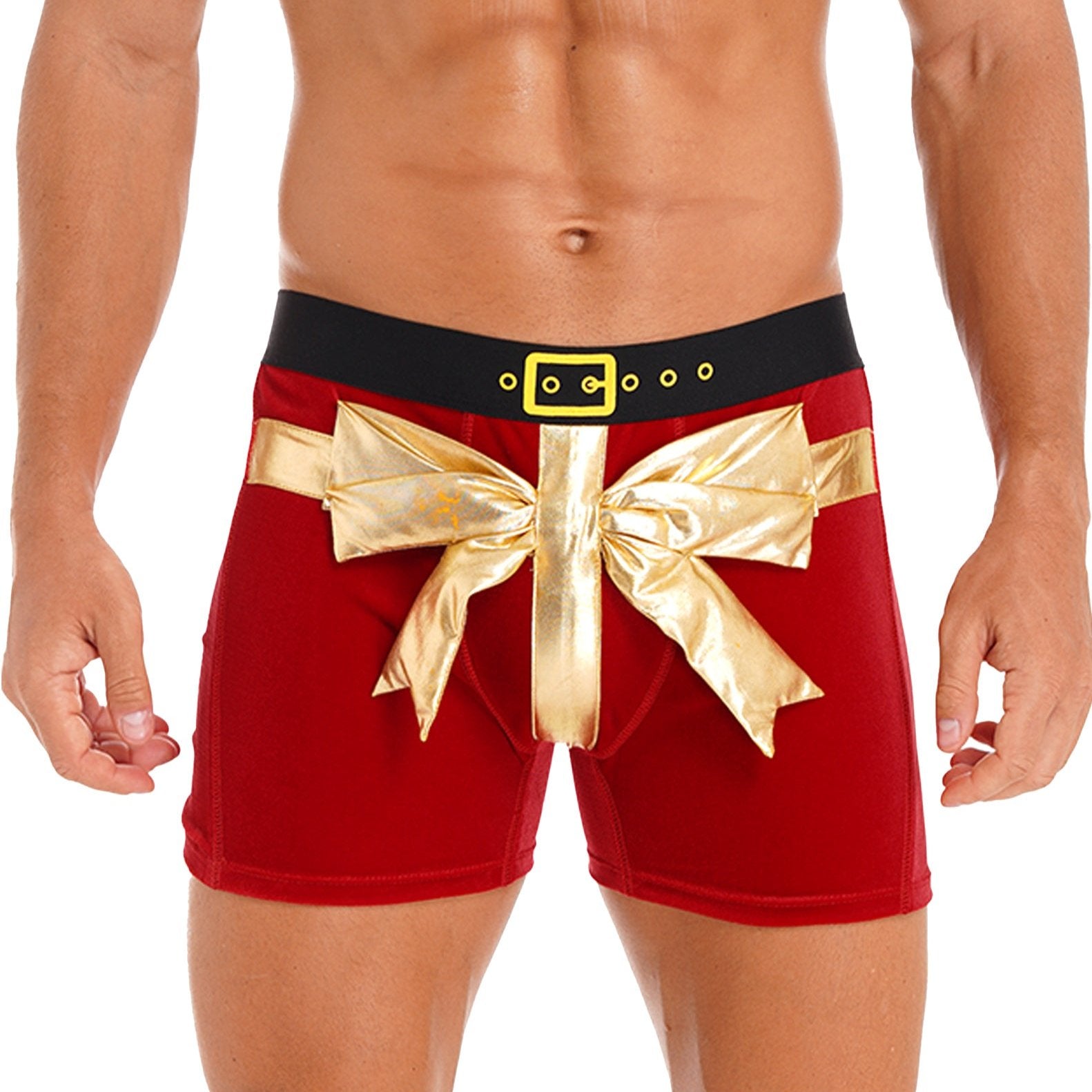 a hot man in Santa’s Surprise Christmas Boxers - pridevoyageshop.com - gay costumes, men role play outfits, gay party costumes and gay rave outfits