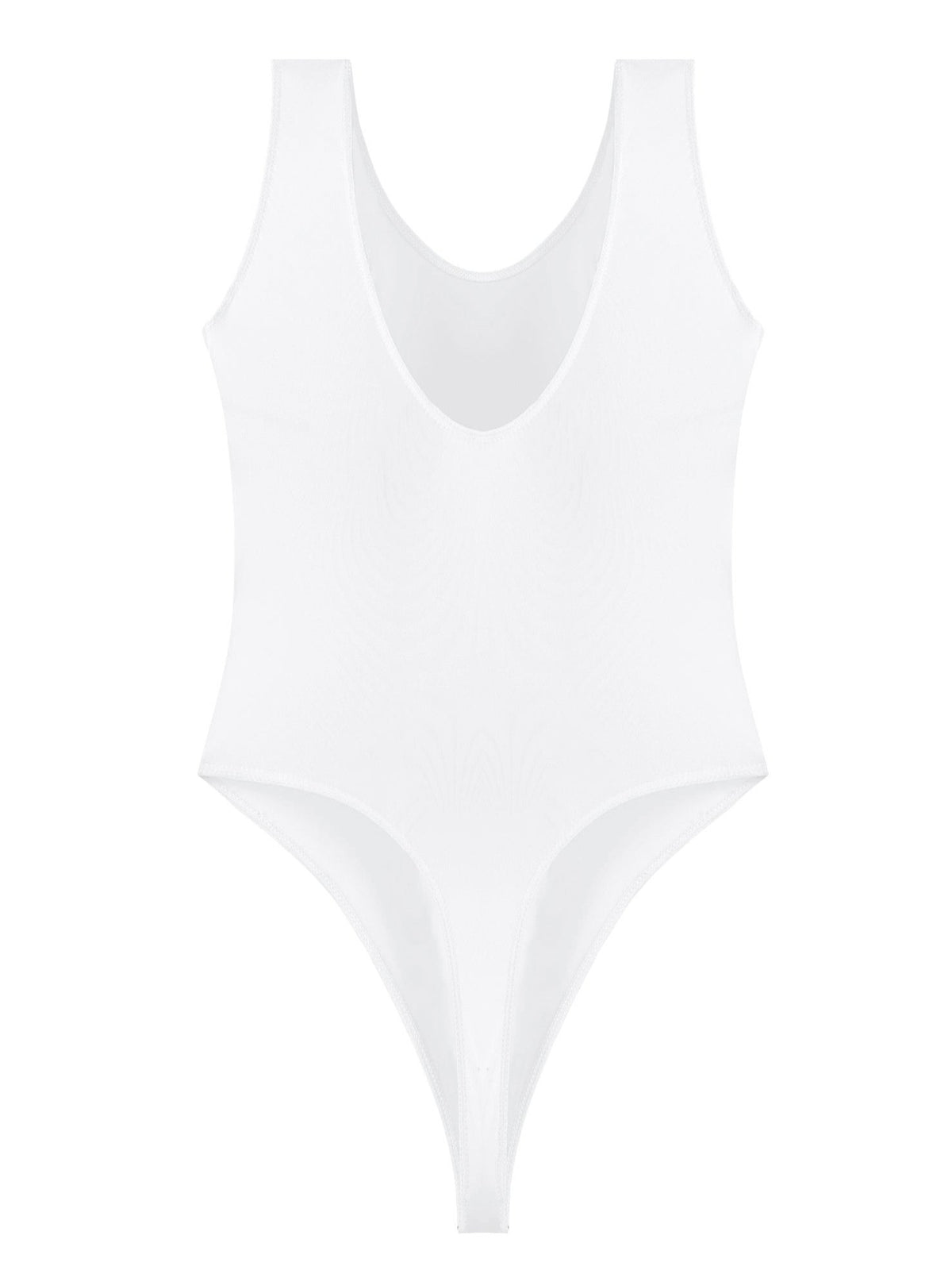 white The ’80s Shiny Thong Bodysuits - Men's Singlets, Bodysuits, Leotard & Unitard - pridevoyageshop.com