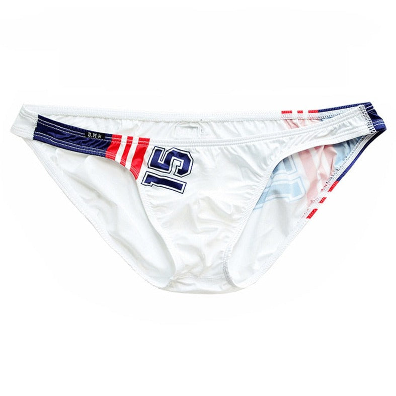 white Gay Swimwear | DM 15 Skinny Ice Silk Swim Briefs- pridevoyageshop.com - gay men’s underwear and swimwear