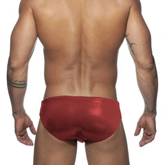 a hot gay man in red Glide Metallic Swim Briefs - pridevoyageshop.com - gay men’s underwear and swimwear