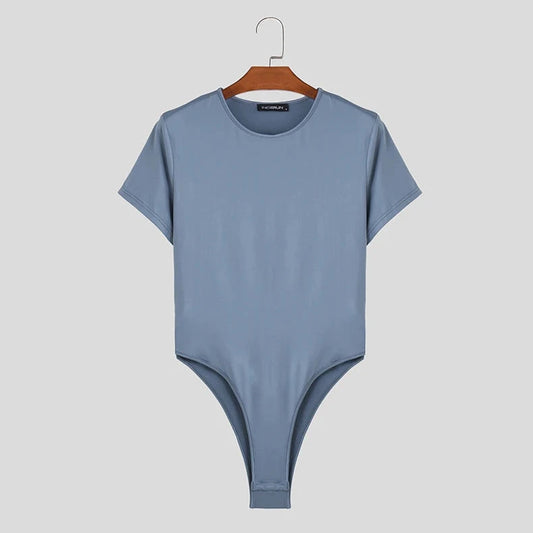 blue Men's Pure Basic T-Shirt Bodysuit - Men's Singlets, Bodysuits, Leotard & Unitard - pridevoyageshop.com