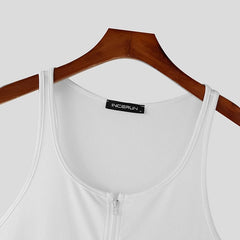 Men’s Gym Glow Ribbed Zip Tank