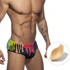 a hot gay man in black Men's Splash Art Swim Briefs - pridevoyageshop.com - gay men’s underwear and swimwear