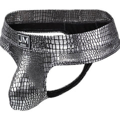 silver Jockmail Wild Secret Snakeskin Thong | Gay Men Underwear- pridevoyageshop.com - gay men’s underwear and swimwear