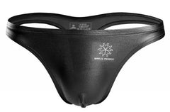 black Brave Person Gay Men's Metallic Thong - pridevoyageshop.com - gay men’s underwear and swimwear