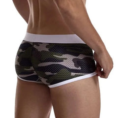 white Jockmail Camo Mesh Boxer Briefs - pridevoyageshop.com - gay men’s underwear and swimwear