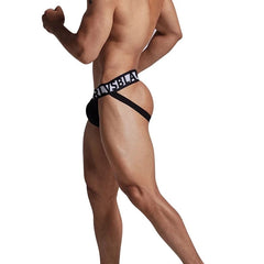 a hot gay man in black ORLVS Bold Jockstrap - pridevoyageshop.com - gay men’s underwear and swimwear