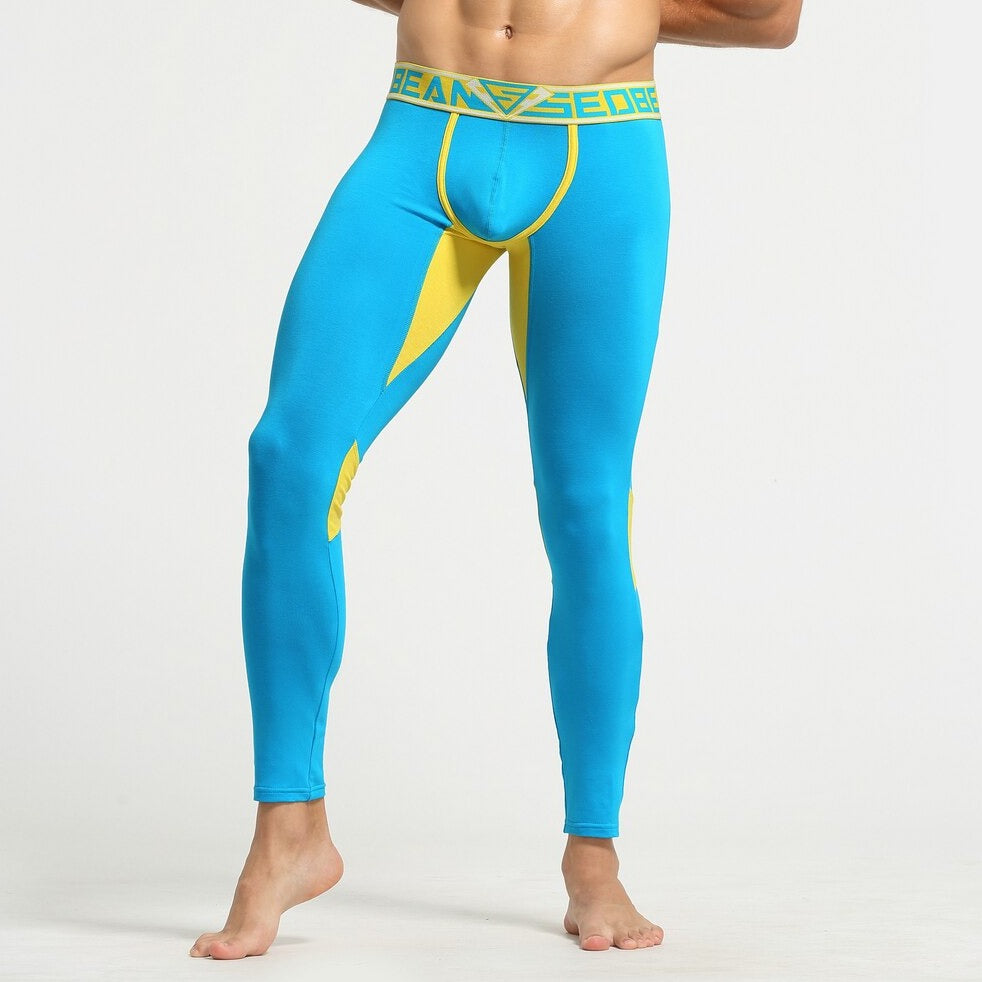 sexy gay man in blue Gay Leggings | Seobean Two Toned Workout Leggings - pridevoyageshop.com - gay men’s underwear and activewear