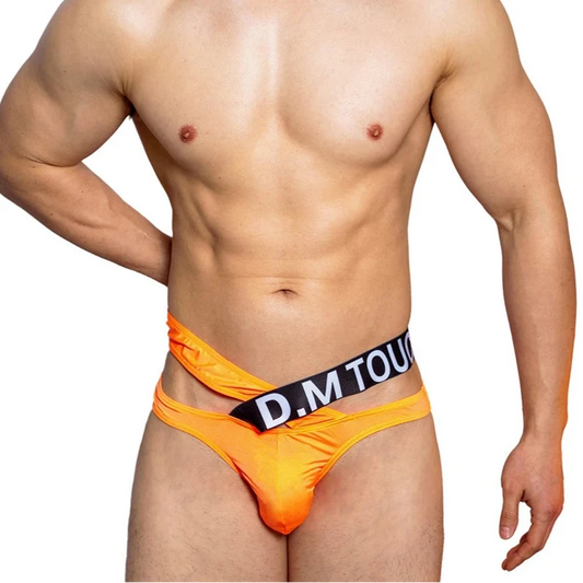 a hot man in orange DM Touch Me Strap Thong - pridevoyageshop.com - gay men’s thongs, boxers, briefs and jockstraps