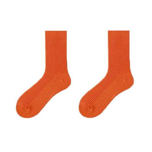 orange Ribbed Cotton Crew Socks: Gay Men's Basic Socks for 2023- pridevoyageshop.com - gay men’s harness, lingerie and fetish wear