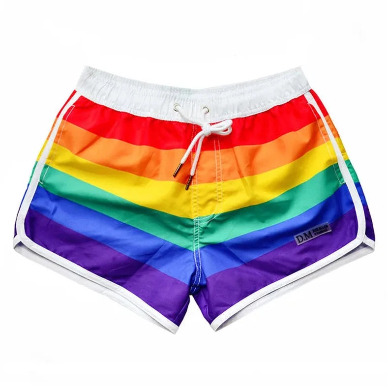 DM Rainbow Swim Trunks - pridevoyageshop.com - gay men’s underwear and swimwear