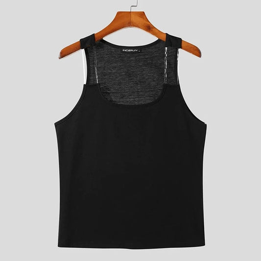 black The Chic Tank Slim Fit - pridevoyageshop.com - gay men’s gym tank tops, mesh tank tops and activewear
