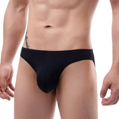 sexy gay man in black Men's Ice Silk Hung Briefs | Gay Men Underwear- pridevoyageshop.com - gay men’s underwear and swimwear