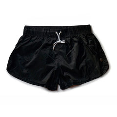 Black Men's See-Thru Strap Shorts - Men's Activewear, gym short, sport shorts, running shorts- pridevoyageshop.com