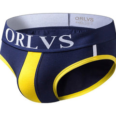 Navy ORLVS Classic Modal U Convex Pouch Men's Brief Underwear - pridevoyageshop.com - gay men’s underwear and swimwear