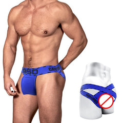 front of a man in Blue OBSO Men's G-String Jockstrap Underwear - pridevoyageshop.com - gay men’s underwear and swimwear