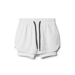 white Men's Built In Compression Workout Shorts | Gay Shorts - Men's Activewear, gym short, sport shorts, running shorts- pridevoyageshop.com