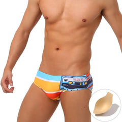 a hot gay man in Men's 80s Cassette Swim Briefs - pridevoyageshop.com - gay men’s underwear and swimwear