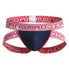 navy Gay Men's Movie Strip Jockstrap - pridevoyageshop.com - gay men’s underwear and swimwear