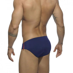 a sexy gay man in dark blue Men's Zipper Swim Briefs - pridevoyageshop.com - gay men’s underwear and swimwear