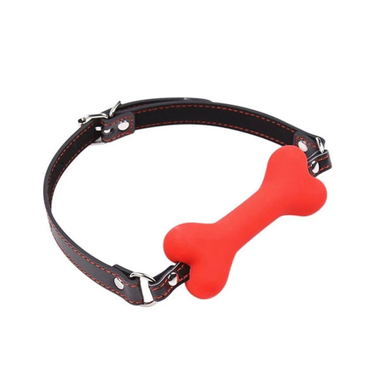 red Puppy Treat Bone Gag - pridevoyageshop.com - gay men’s bodystocking, lingerie, fishnet and fetish wear
