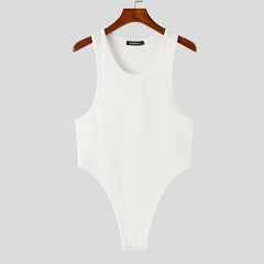 white Pure Essence Tank Bodysuits - Men's Singlets, Bodysuits, Rompers & Jumpsuits - pridevoyageshop.com