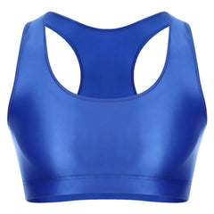 blue Men's Glossy Sports Crop Top | Gay Crop Tops & Sports Wear - pridevoyageshop.com - gay crop tops, gay casual clothes and gay clothes store