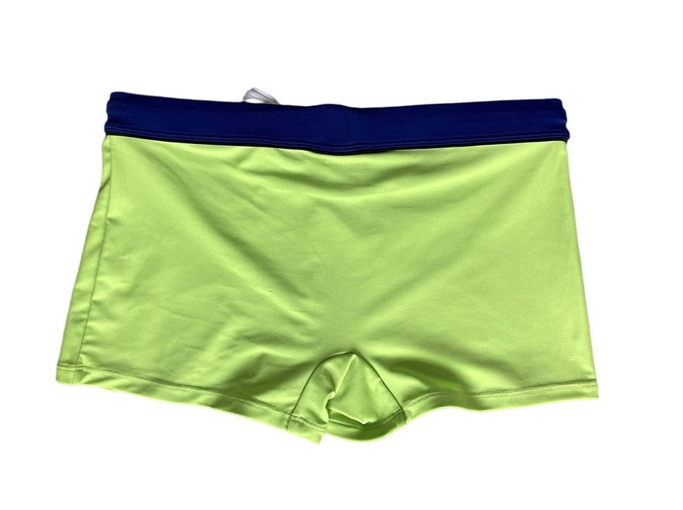 green Gay Swimwear | Men's Square Cut Racing Stripe Swim Trunks - pridevoyageshop.com - gay men’s underwear and swimwear