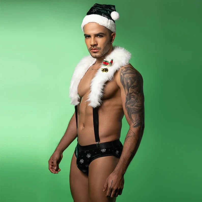 a hot man in Spicy Santa Christmas set - pridevoyageshop.com - gay costumes, men role play outfits, gay party costumes and gay rave outfits